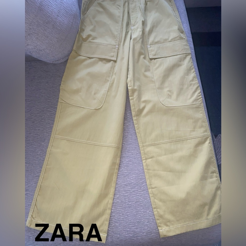 ZARA Khaki Green Cargo Pants - Size M - NEW